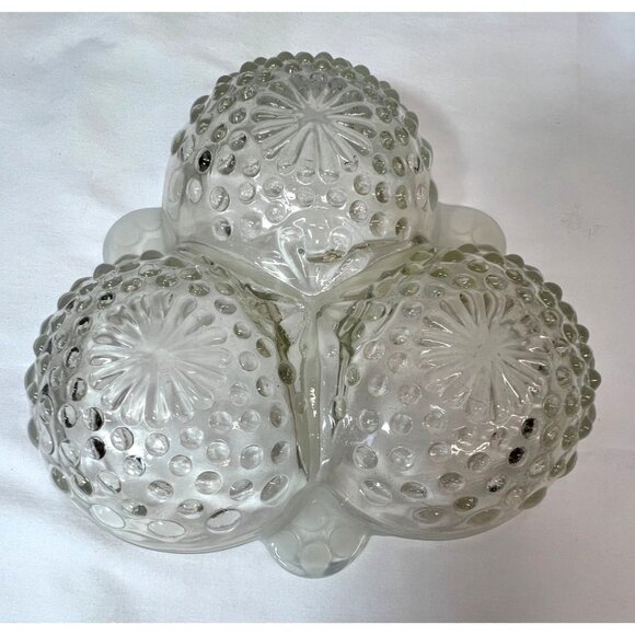 Vintage Indiana Glass Company Divided Relish Dish With Hobnail Pattern - Picture 4 of 4